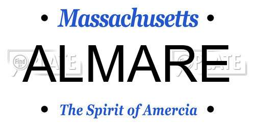 ALMARE Massachusetts License Plate