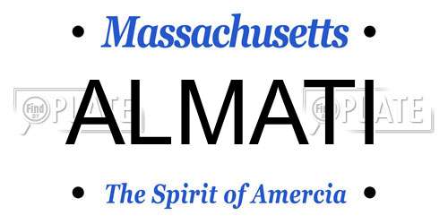 ALMATI Massachusetts License Plate