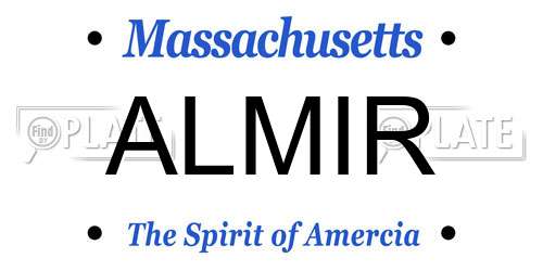 ALMIR Massachusetts License Plate