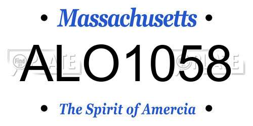 ALO1058 Massachusetts License Plate