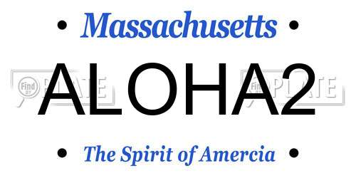 ALOHA2 Massachusetts License Plate