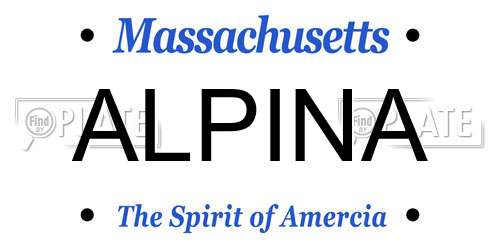 ALPINA Massachusetts License Plate