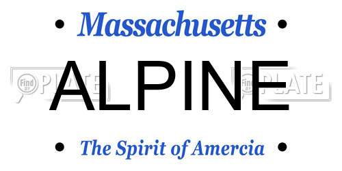 ALPINE Massachusetts License Plate