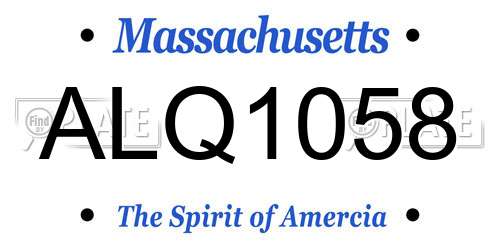 ALQ1058 Massachusetts License Plate