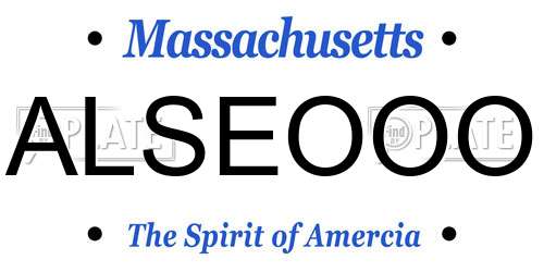 ALSEOOO Massachusetts License Plate
