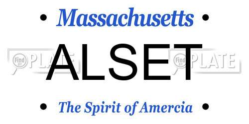 ALSET Massachusetts License Plate