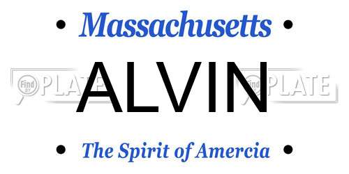 ALVIN Massachusetts License Plate