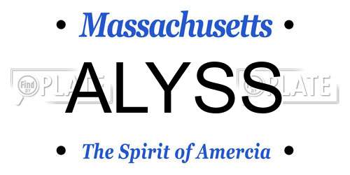 ALYSS Massachusetts License Plate