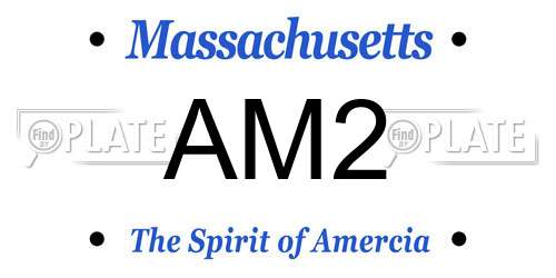 AM2 Massachusetts License Plate