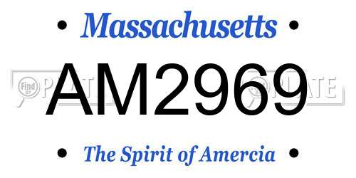 AM2969 Massachusetts License Plate