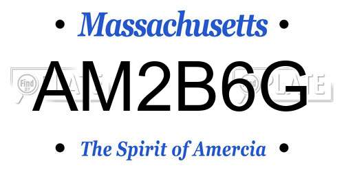AM2B6G Massachusetts License Plate