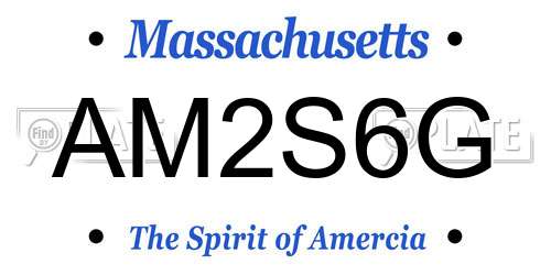 AM2S6G Massachusetts License Plate