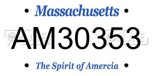 AM30353 Massachusetts License Plate
