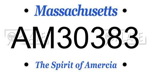 AM30383 Massachusetts License Plate