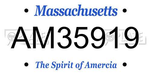AM35919 Massachusetts License Plate