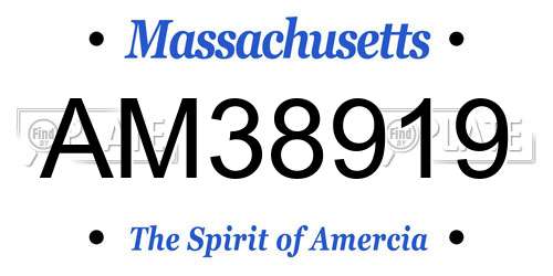 AM38919 Massachusetts License Plate