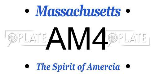 AM4 Massachusetts License Plate