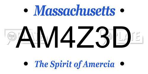 AM4Z3D Massachusetts License Plate