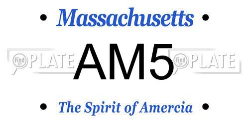 AM5 Massachusetts License Plate