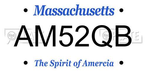 AM52QB Massachusetts License Plate