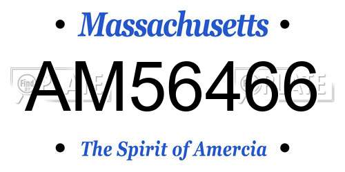 AM56466 Massachusetts License Plate