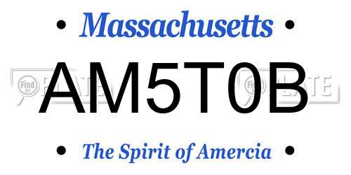 AM5T0B Massachusetts License Plate