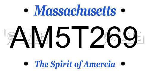 AM5T269 Massachusetts License Plate