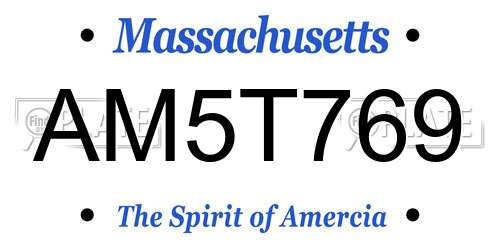 AM5T769 Massachusetts License Plate