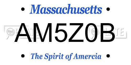 AM5Z0B Massachusetts License Plate