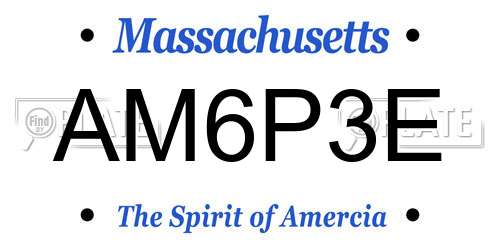 AM6P3E Massachusetts License Plate