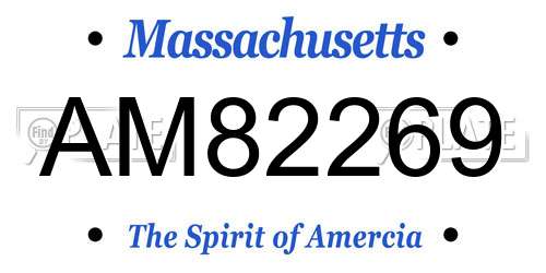 AM82269 Massachusetts License Plate