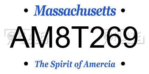 AM8T269 Massachusetts License Plate
