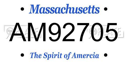 AM92705 Massachusetts License Plate