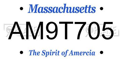 AM9T705 Massachusetts License Plate