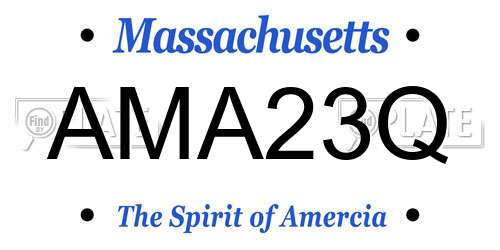 AMA23Q Massachusetts License Plate