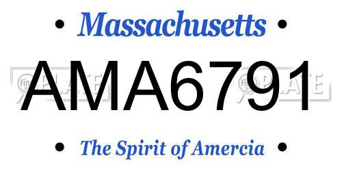 AMA6791 Massachusetts License Plate