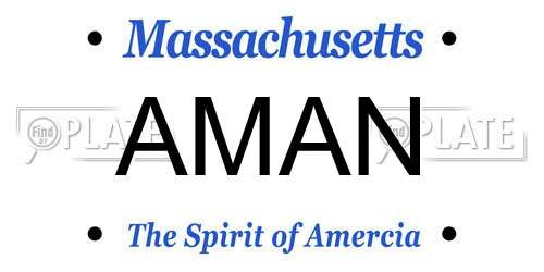 AMAN Massachusetts License Plate