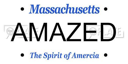 AMAZED Massachusetts License Plate
