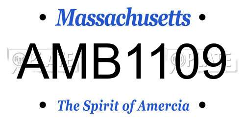 AMB1109 Massachusetts License Plate
