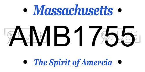 AMB1755 Massachusetts License Plate
