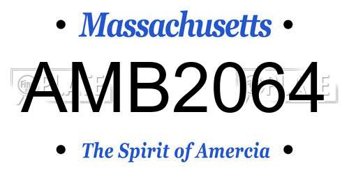 AMB2064 Massachusetts License Plate