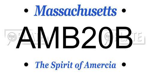 AMB20B Massachusetts License Plate
