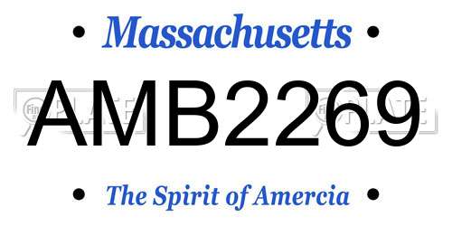 AMB2269 Massachusetts License Plate