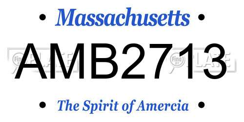 AMB2713 Massachusetts License Plate