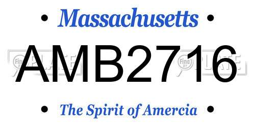 AMB2716 Massachusetts License Plate