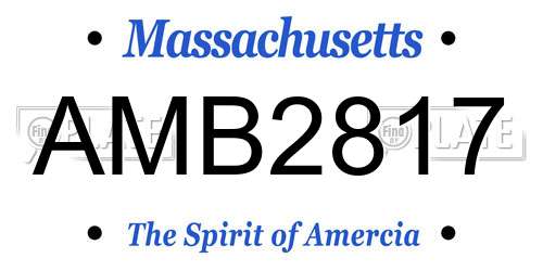 AMB2817 Massachusetts License Plate