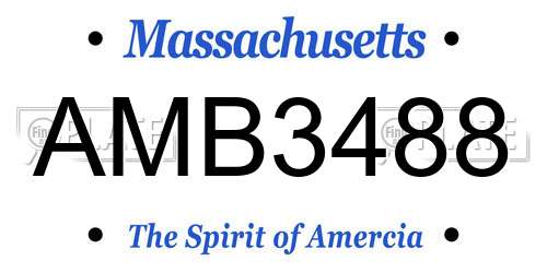 AMB3488 Massachusetts License Plate