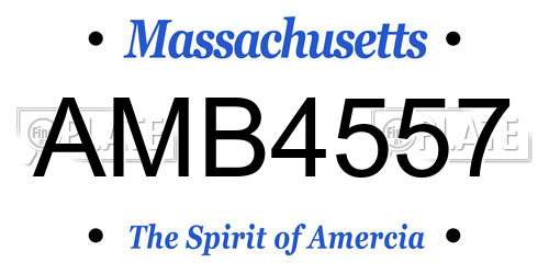 AMB4557 Massachusetts License Plate