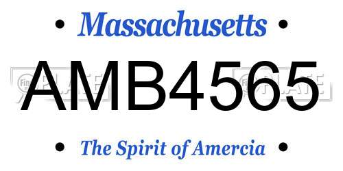 AMB4565 Massachusetts License Plate