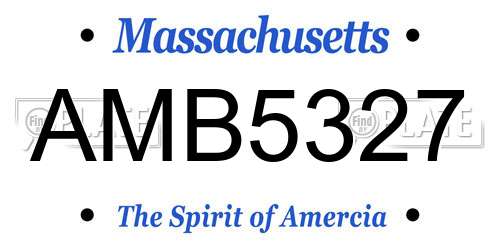 AMB5327 Massachusetts License Plate